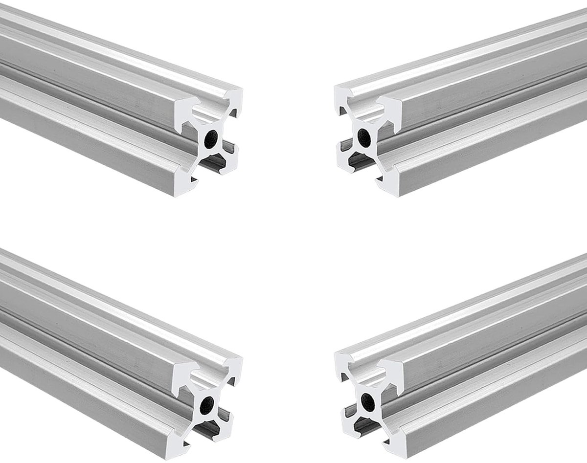 400mm 2020 Aluprofiel 20x20 Aluminium Profiel Extrusie V-sleuf Zilver Europese Standaard Geanodiseerd Lineair Spoor Aluminium Profiel voor DIY 3D-Printer en CNC-machine - 4 stuks