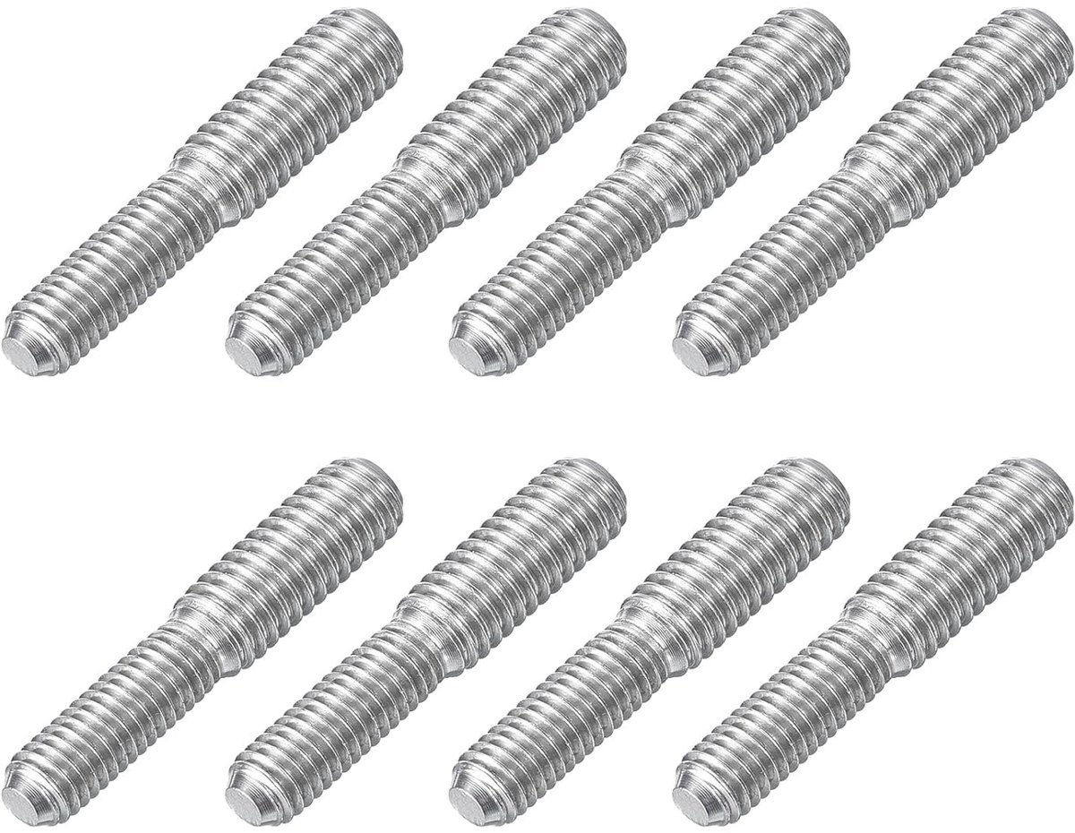 M5 x 15 mm naar M6 x 15 mm dubbele uiteinde schroefbouten, dubbele schroefdraadschroeven, 8 stuks, 304 roestvrij stalen schroefdraadadapter, reductieschroef voor meubels hardware