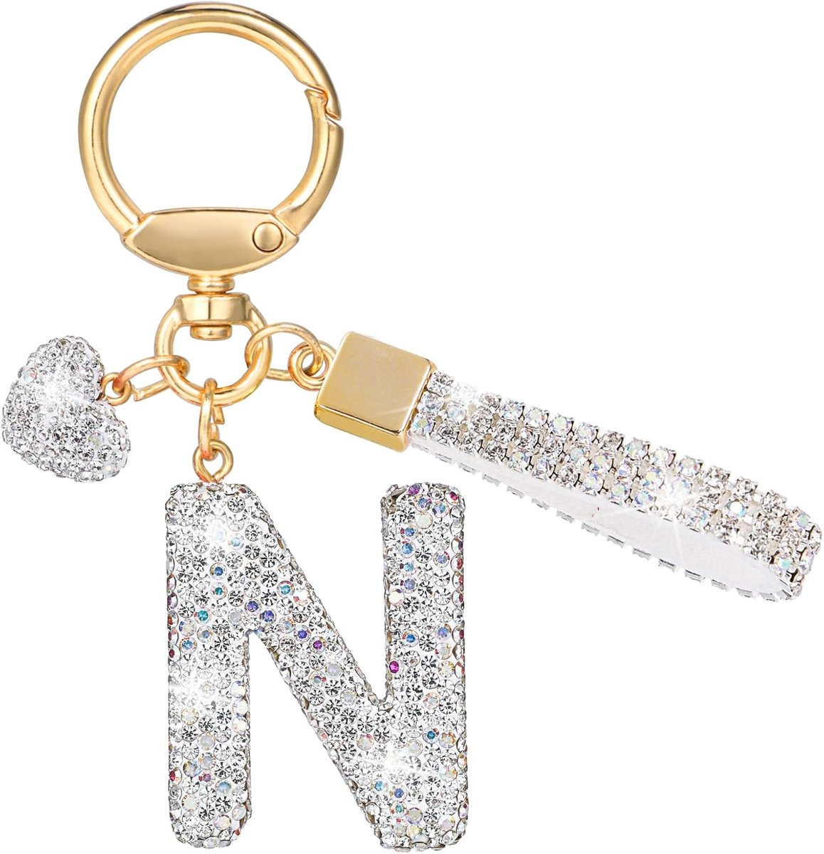 Kristallen lettersleutelhanger, schattige sleutelhanger met naam, initiaalringen, sleutelhanger dames, thuis, nieuwe auto-accessoires, autosleutelhanger, cadeau, vriendin, verjaardag