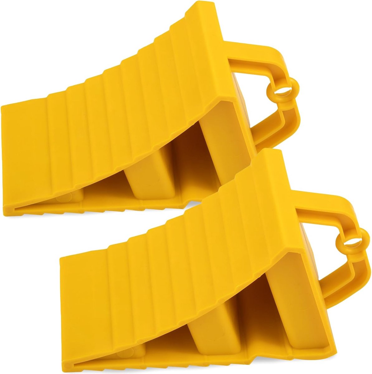 2 stuks onderlegkeil van kunststof met handvat wielkeil remkeil voor auto, aanhanger, caravan, camper