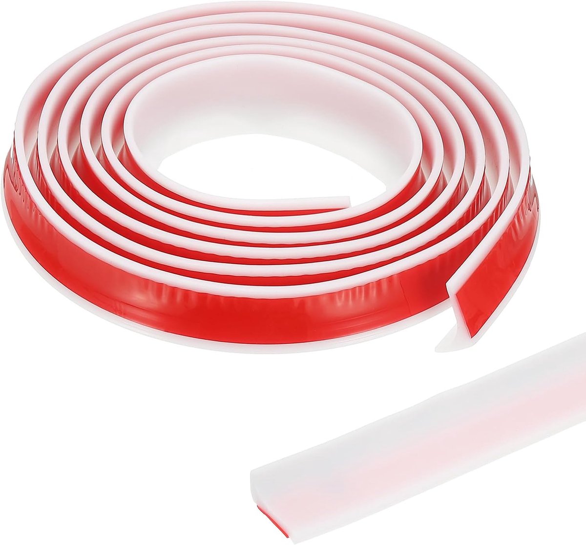 79 Inch Opvouwbare Douche Drempel Waterkering, Douche Stopper Barrière Zelfklevende Sink Spatbescherming voor Frameloze Douchedeur Onderkant, Wit (0,8"Bx0,5"D)