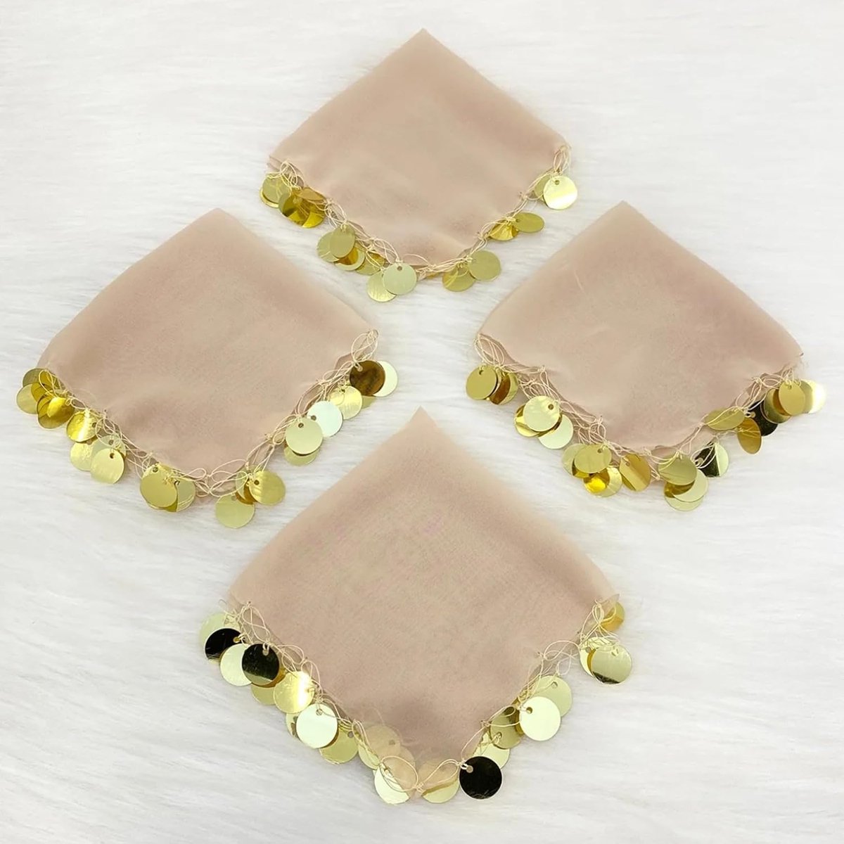 10 x beige grote luxe Halay Mendili 30x30 cm dansdoeken dugün bruiloft verloving Kina Mendil