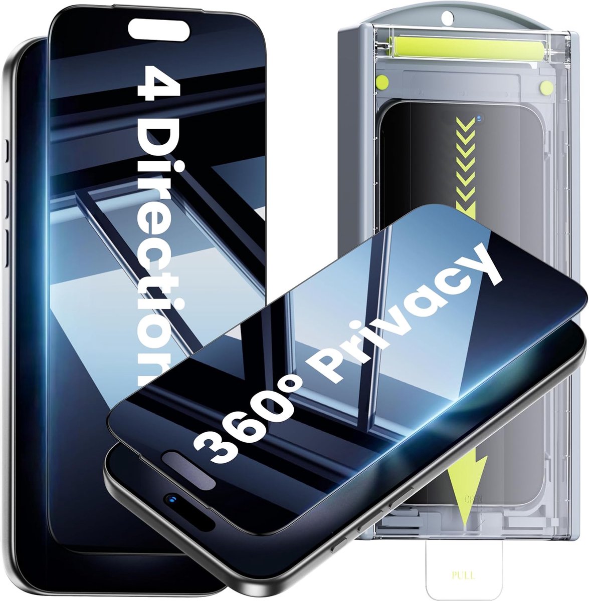 WSKEN voor 17 Air Privacy Screen Protector - [360 ° Anti Spy] [Automatische stofverwijdering] Volledige dekking Gehard Glas 9H Hardheid Eenvoudige Installatie, Bubble Free, Anti Vingerafdruk, Anti
