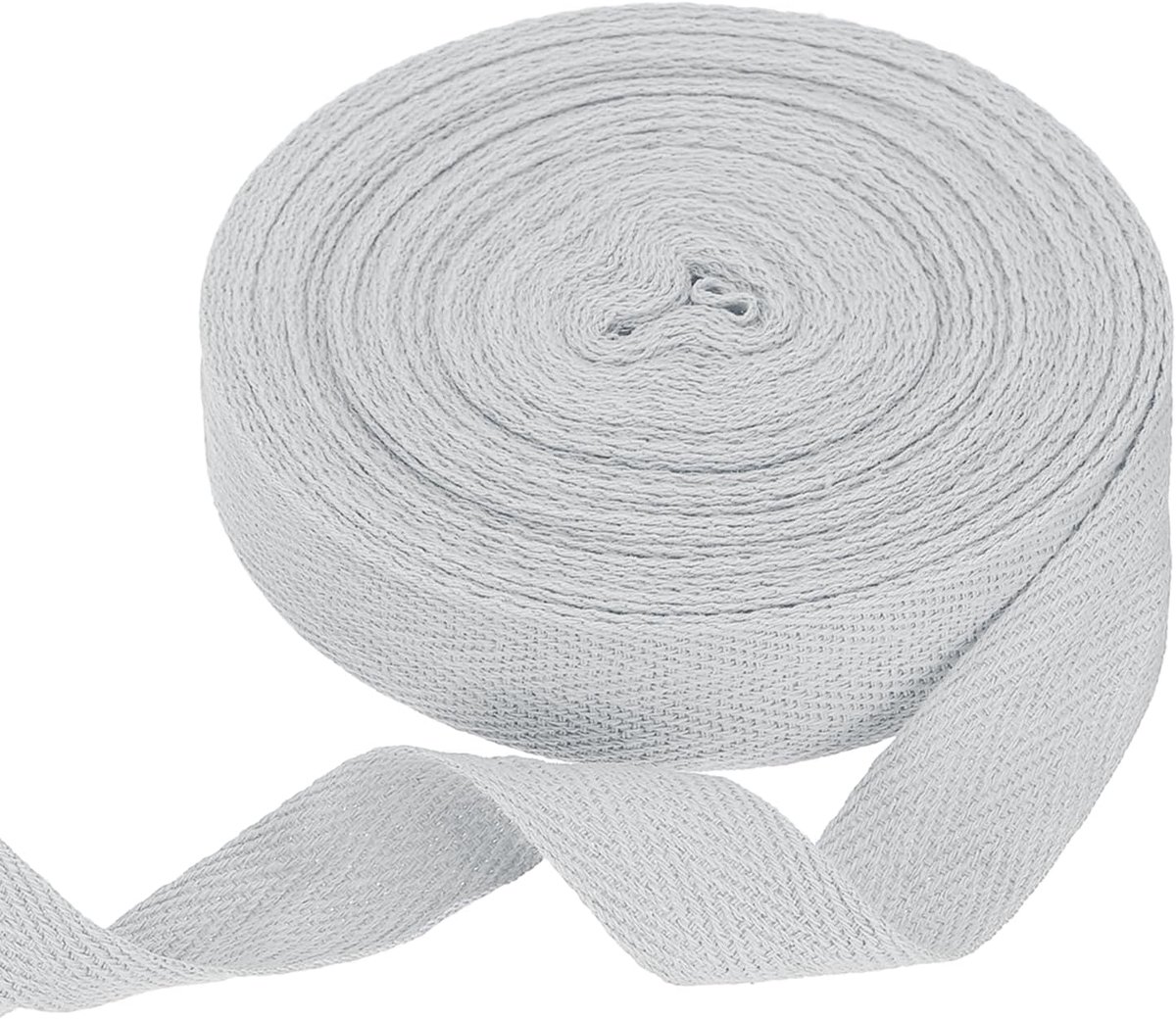 Katoenen lint met visgraatpatroon, 20 mm x 10 m, katoenen lint, biaisbanden voor doe-het-zelf handwerk, naaien, geschenkverpakking, handvat, stoffen tas, knutselen, lichtgrijs