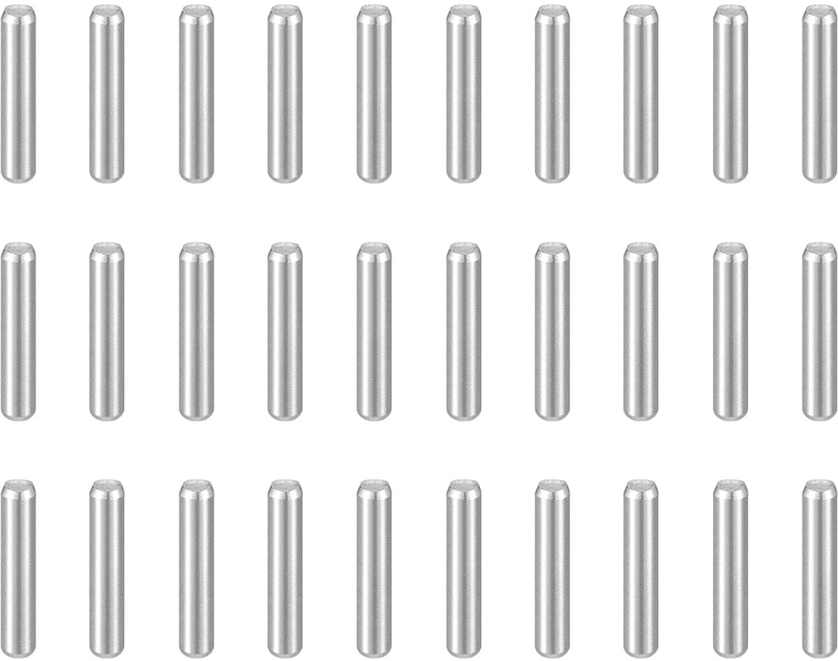 100 stuks pluggen M2 (2 mm) x 10 mm 304 roestvrij staal cilindrische plankpennen, bevestigingselementen voor metalen apparaten, houten meubels, doe-het-zelf montage, zilver