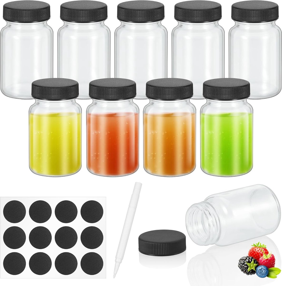 waterflessen met deksels, 500 ml glazen sapflessen, herbruikbare lekvrije drinkfles, doorzichtige glazen flessen voor sap, sauspot, warme en koude dranken, melk, met