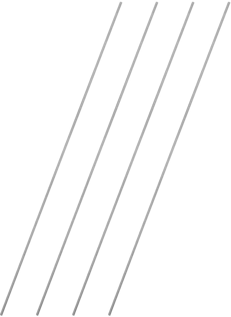 4 stuks volledige schroefdraadstang M2,5 x 2,5 x 0,45 mm helling 304 roestvrij staal rechtse schroefdraad draadstangen 300 mm lange draadstangen bevestigingselementen voor ankerbouten hanger