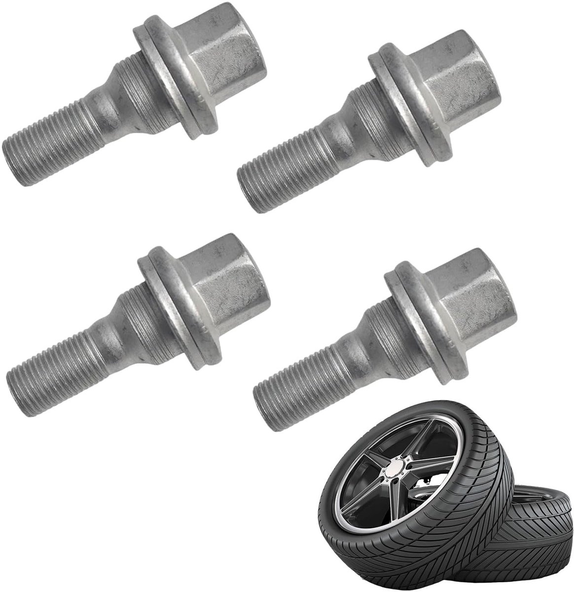 Bouten,Wielbouten Moeren,Carbon Staal Wielbout,Zeskantwielmoer Bout,Auto Bouten,Wielbout Vlak Met Ring,Bandbouten,Autobandbouten,Wielnaafbouten