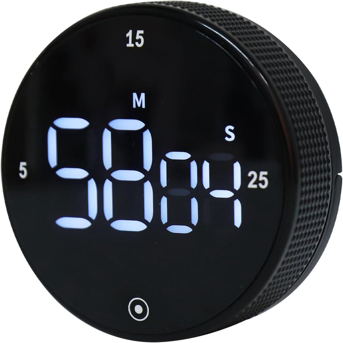 keukentimer, digitaal met groot led-display, snel instelbare draaiknop, 3 vooraf ingestelde tijden voor koken, bakken, leren en pomodoro, perfecte timer, magnetisch, voor keuken, kantoor