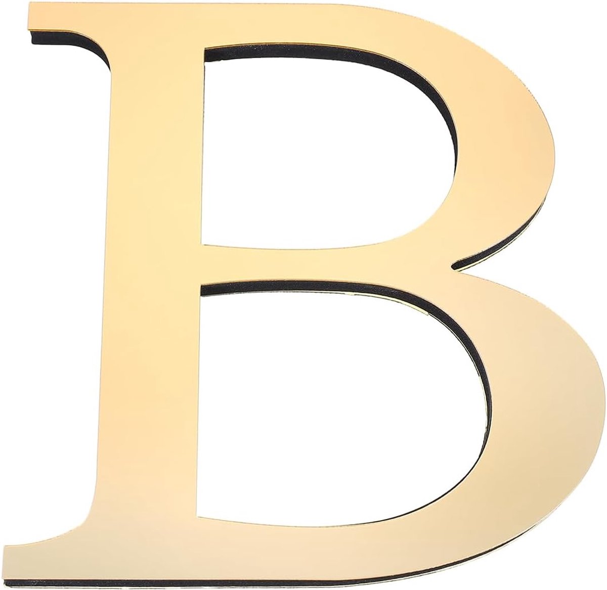 7,87 Inch 3D Acryl Alfabet Spiegel Muurstickers Letter B Zelfklevende Home Decor Brief Teken Art Sticker Decal voor DIY Woondecoratie Licht Goud