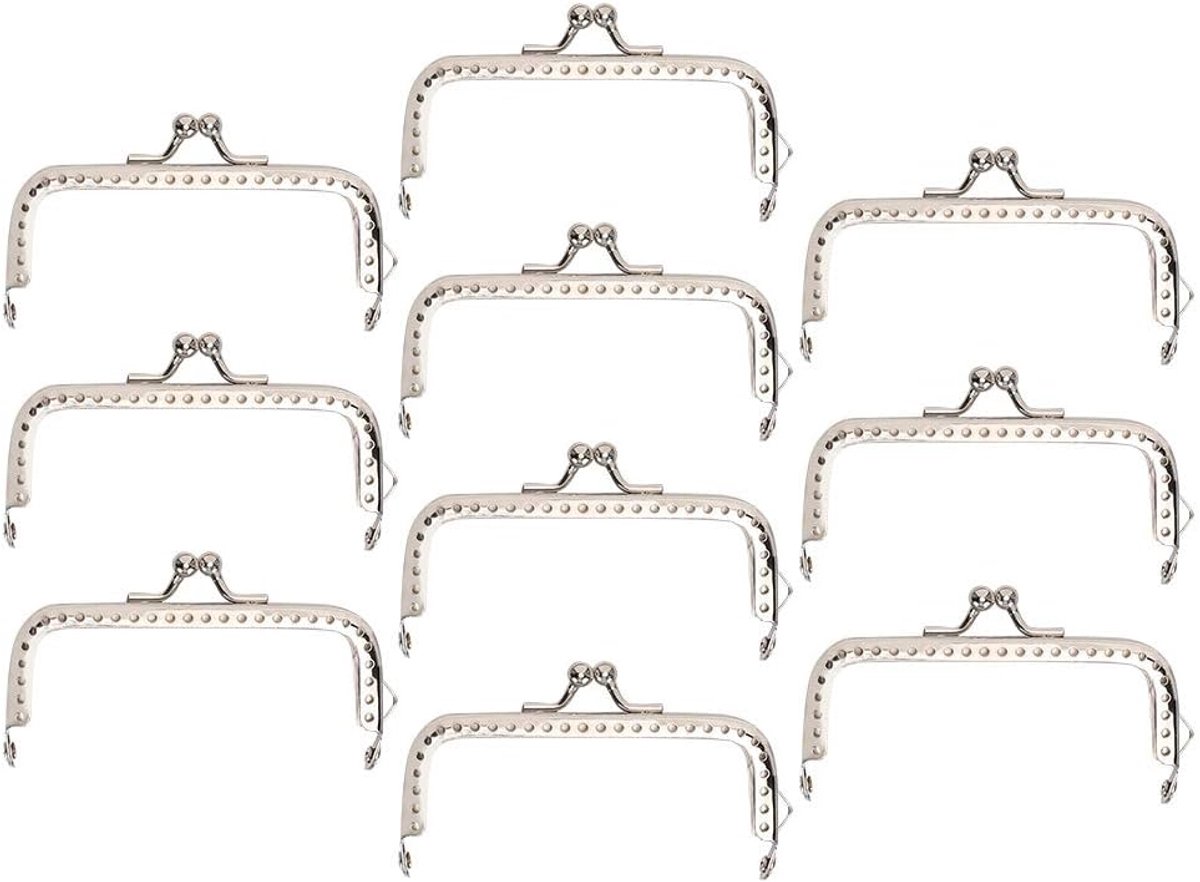 Sluiting Frame Kleding Accessoires En Randapparatuur 10st 8.5Cm Vierkant Metalen Frame Sluiting Lock Clip Voor Portemonnee Tas Maken Diy Craft Supplies Portemonnee