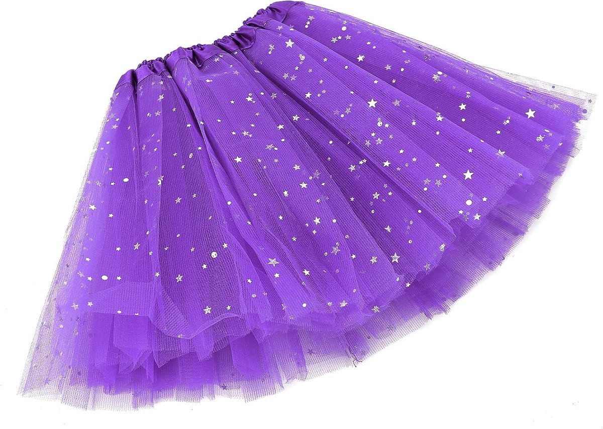 Sparkle Tutu rok, ballet, danssrok, 3 lagen tule, pailletten, sterren, rokken, rollenspel, verjaardag, prinses, feest voor meisjes en peuters, 2-7 jaar, sport, outdoorkleding, kostuum