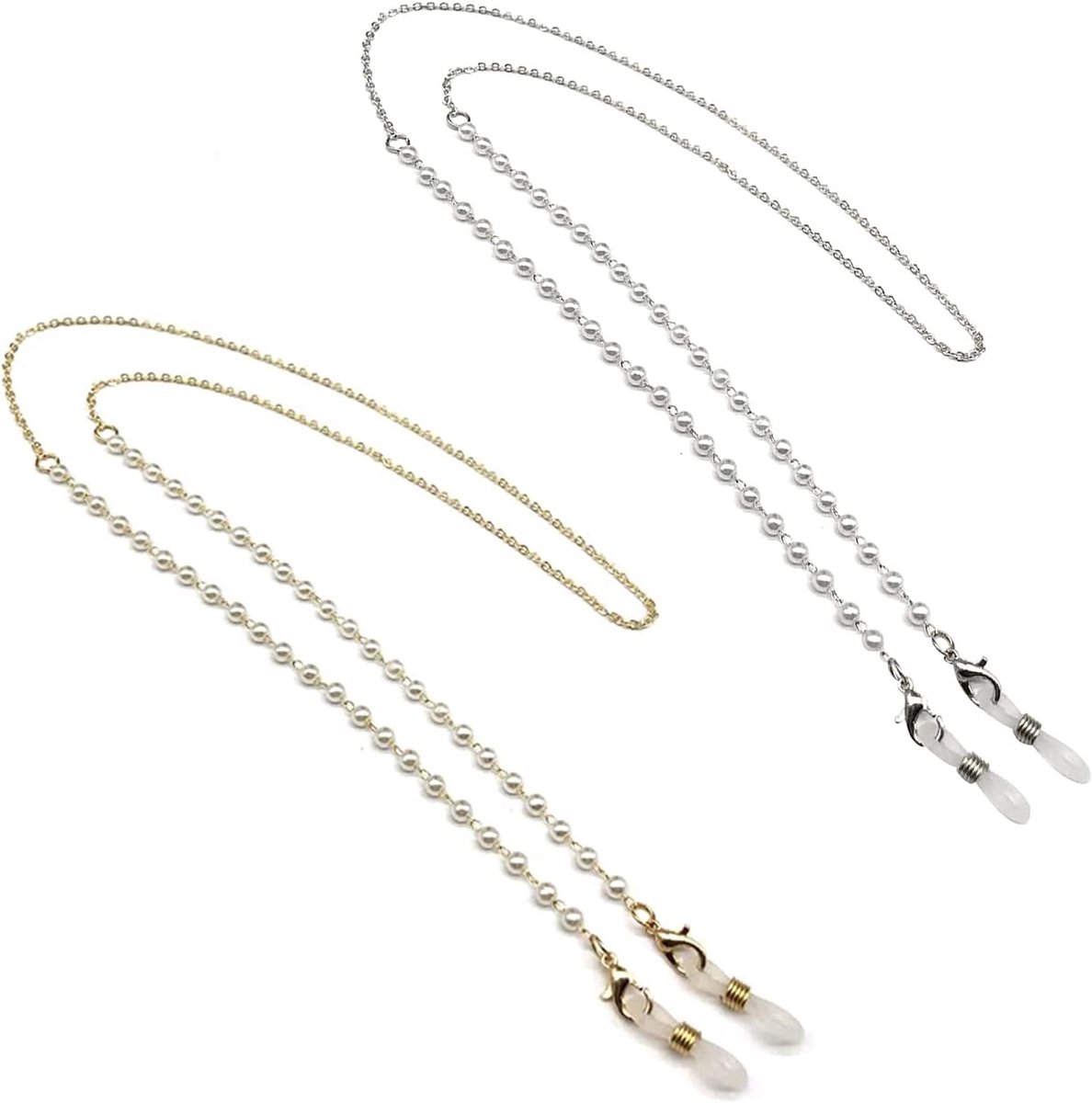 2 stuks brillenkettingen voor dames, brillenketting, brillenketting, brillenketting, anti-slip brilriem