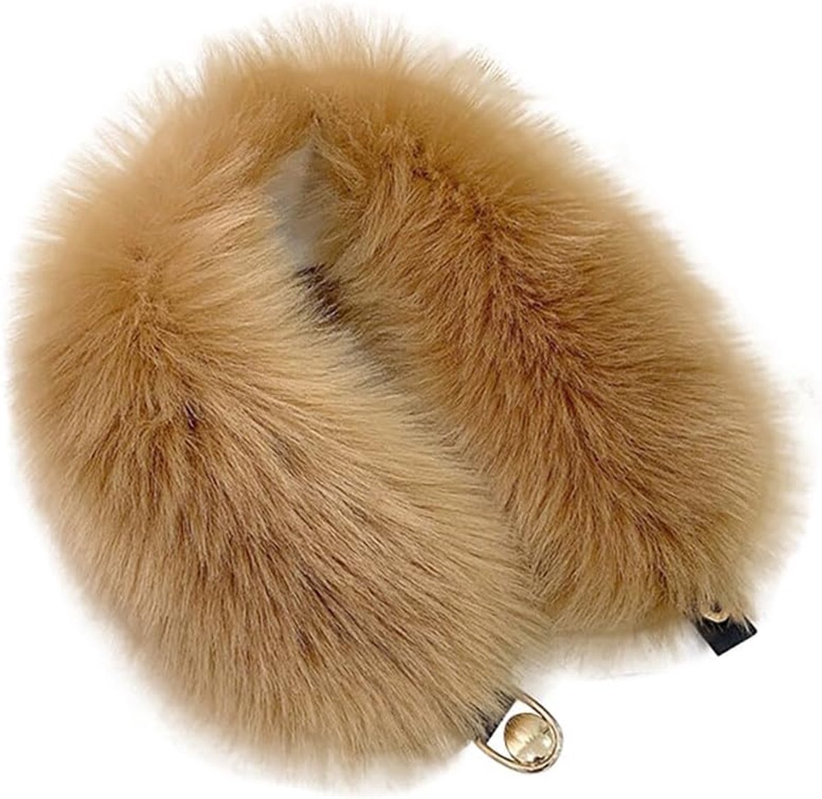 Bontkraag voor dames, winterkraag van imitatiebont, bontkraag, bontkraag, stola voor dames en heren, winterjas met knopen