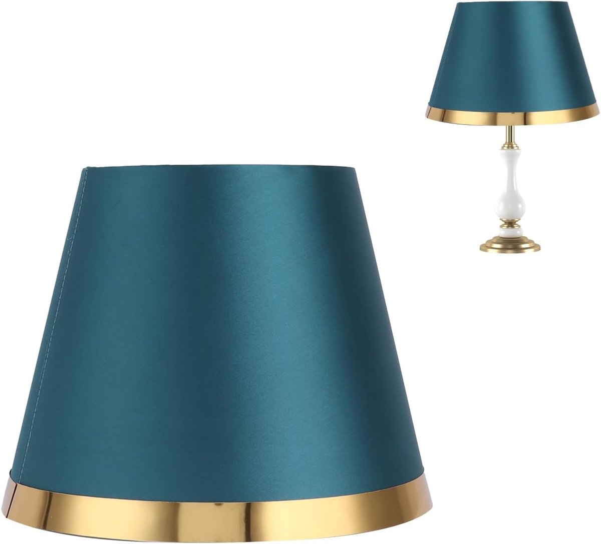 stoffen kap voor lamp, eenvoudige lampenkap in Europese stijl, slijtvast, huisdecoratie, tafellamp, vloerlicht (groen)