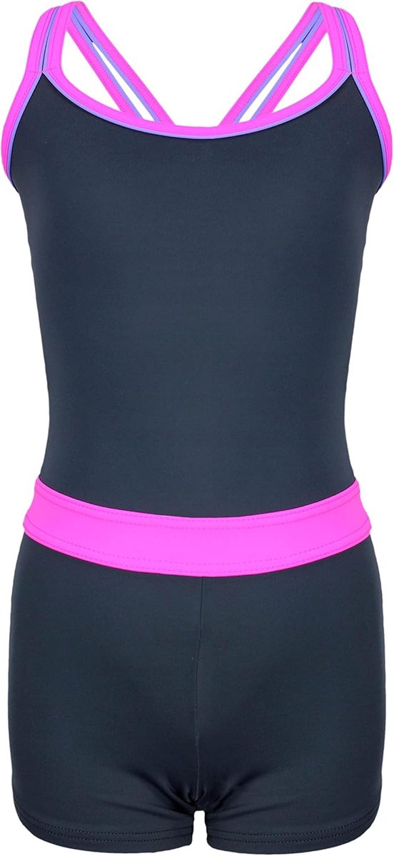 Meisjes Sportbadpak Shortybadpak met Racerback