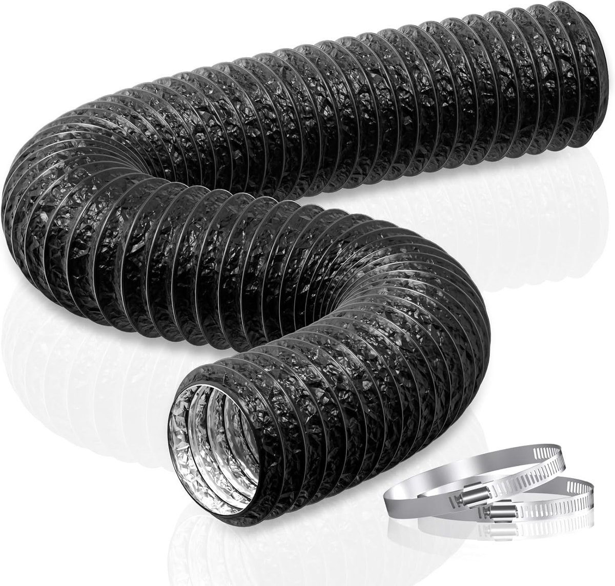 Power Afvoerslang 75mm Lengte 5m Flexibele PVC Aluminium Buis Ventilatieslang Geluidsisolatie Aluminium Flexibele Slang Afvoerbuis voor Afvoerventiel