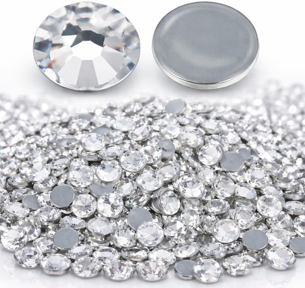 Hotfix 4mm Glas Strasssteentjes met platte achterkant, SS16, 2880 stuks, zelfklevende hotfix ronde kristal edelstenen 3,4~4mm, 3,4mm ~ 4mm, Glas Kristal, Geen edelsteen