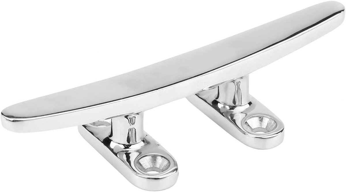 Schoenplaat met platte bovenkant, roestvrijstalen schoenplaat voor scheepsdokplaat Platte basisplaat, lage silhouetrandplaatplaat, 125 mm zilver