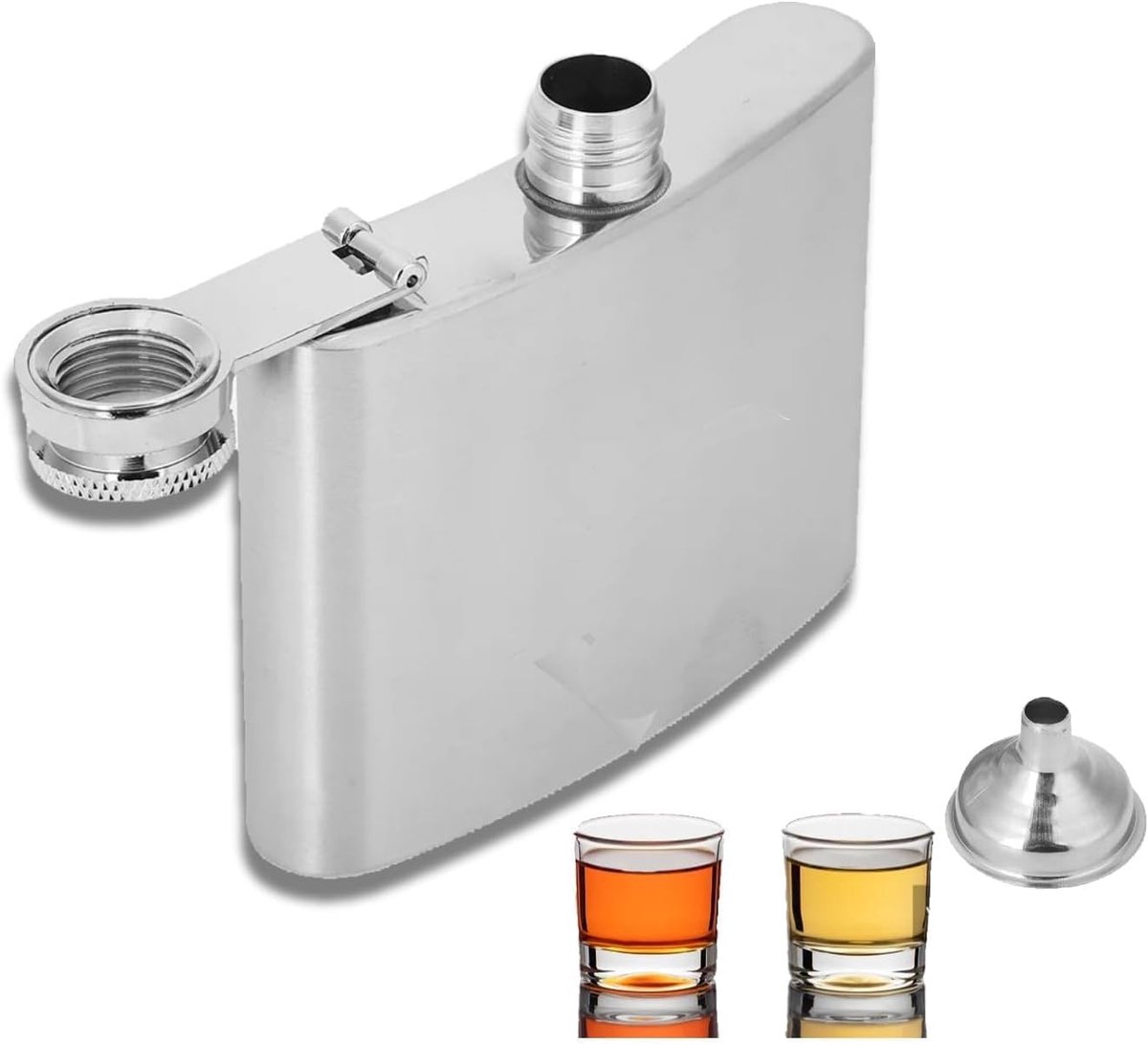 kolf, draagbare alcoholfles met trechter Whiskyfles voor mannen(4oz)