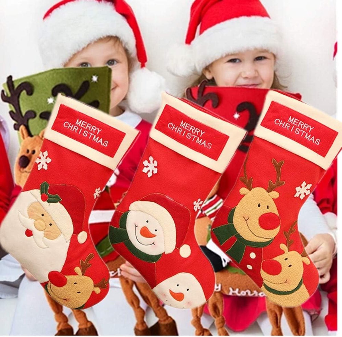 kerstlaarzen 45 cm vilt kerstkous Perfect voor open haard geschenk.