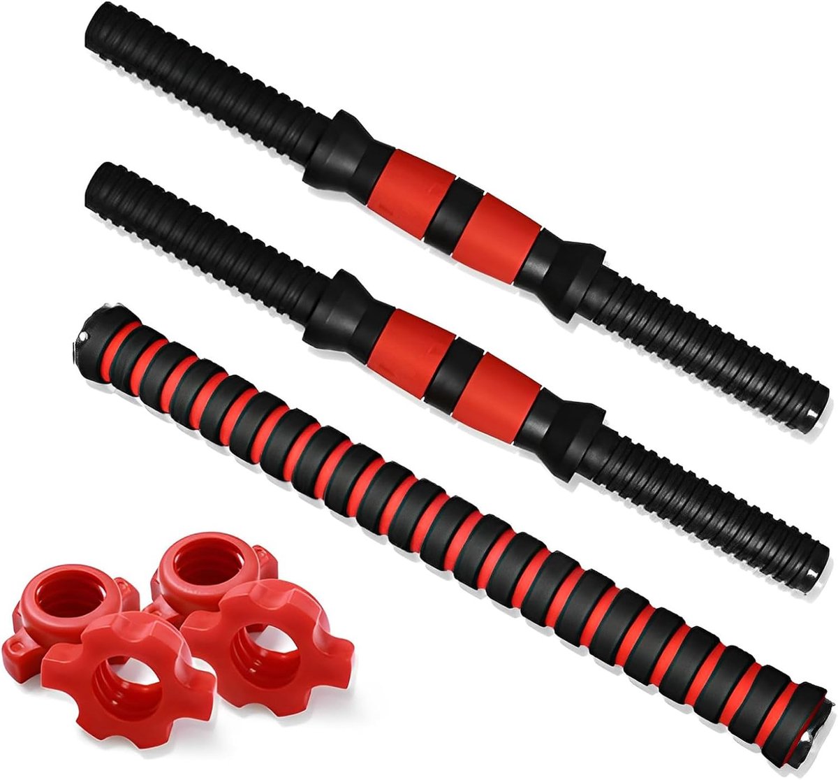 halterstangen, 2stuk korte halterstangen, 35 cm, 2stuk stersluitingen met 1 verbindingsstaal buis, krachttraining, training, halteraccessoires, set