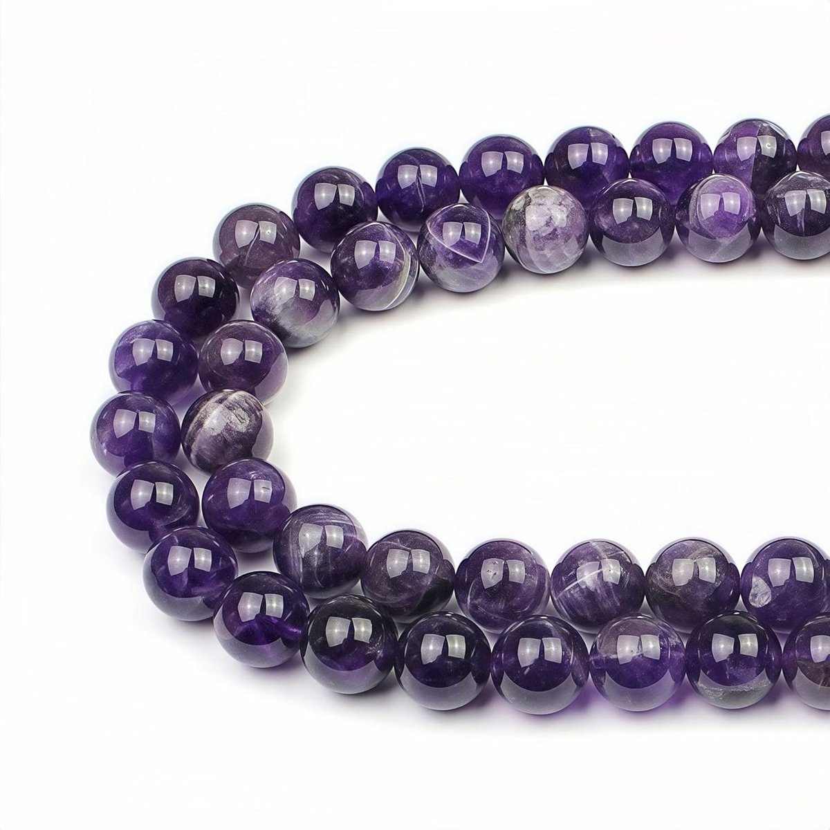 Kralen Tweekleurige Amethist Ronde Losse Natuurlijke Halfedelsteen Kralen Voor het Maken van Sieraden Armbanden Kettingen