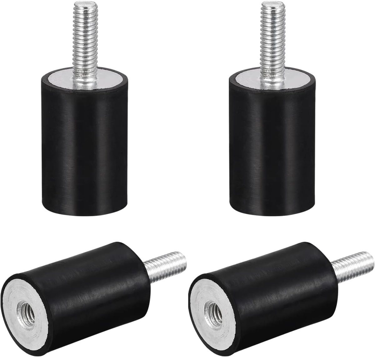 sourcing map 4 stuks rubberen houders M6 stekker/bus trillingsisolator schokdemper D20 mm xH30 mm