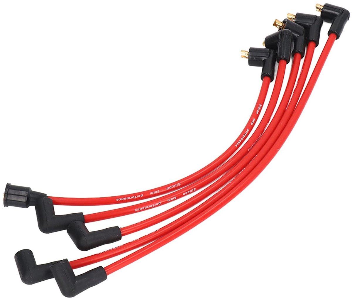 5 stuks 8 mm bougiekabels voor MGB 1800cc modellen ontstekingskabels rode siliconen HT bougiekabels auto vervangende ontstekingsonderdelen bougiekabels