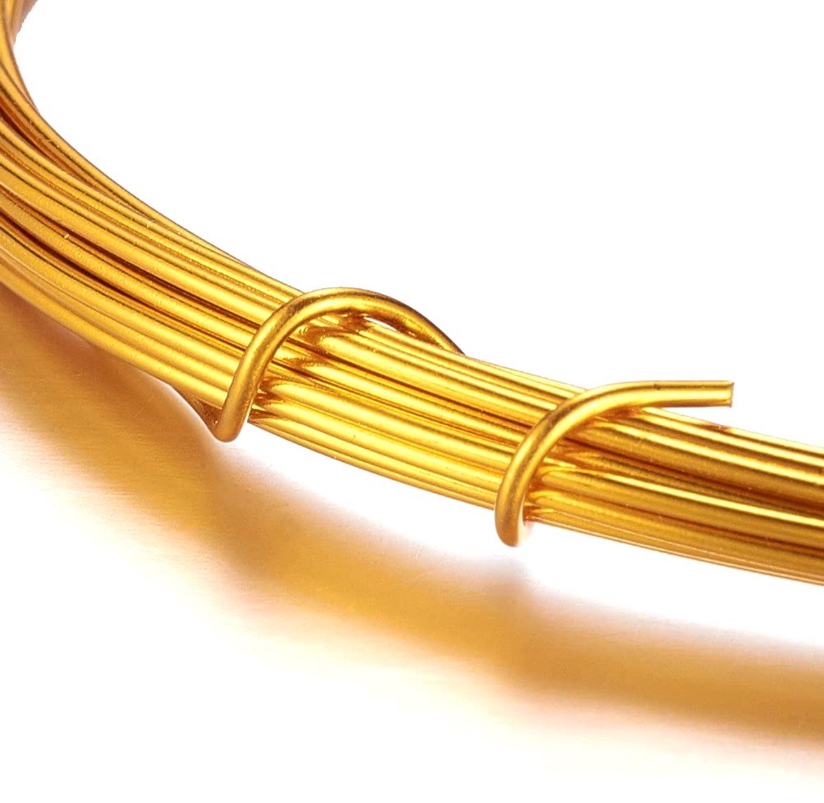 Draad, sierdraad, buigdraad, aluminium draad, knutseldraad, pareldraad, decoratiedraad, lakdraad, bloemendraad, modelleerdraad, 12 m, 1 mm (goud)