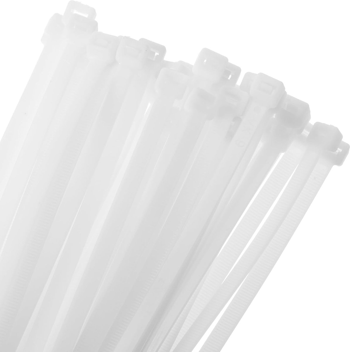 Kabelbinders van nylon, extra lang, zelfborgend, 65 cm, draagvermogen 10 mm, voor kabelbeheer, wit