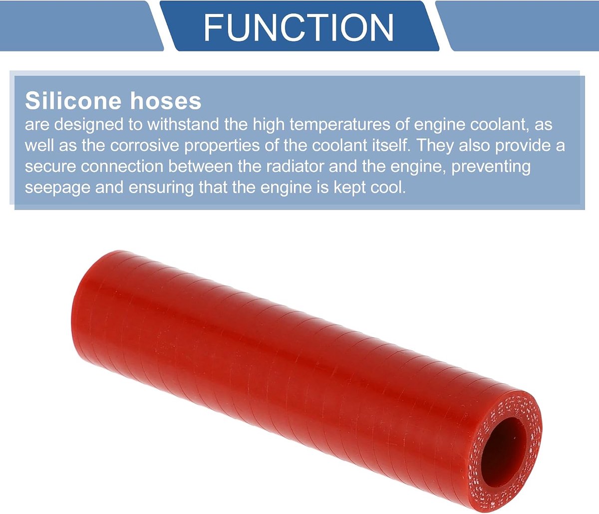 1 x siliconen slang van 14 mm, 0,55 inch ID, 100 mm lang, rood, voor universele koeling.