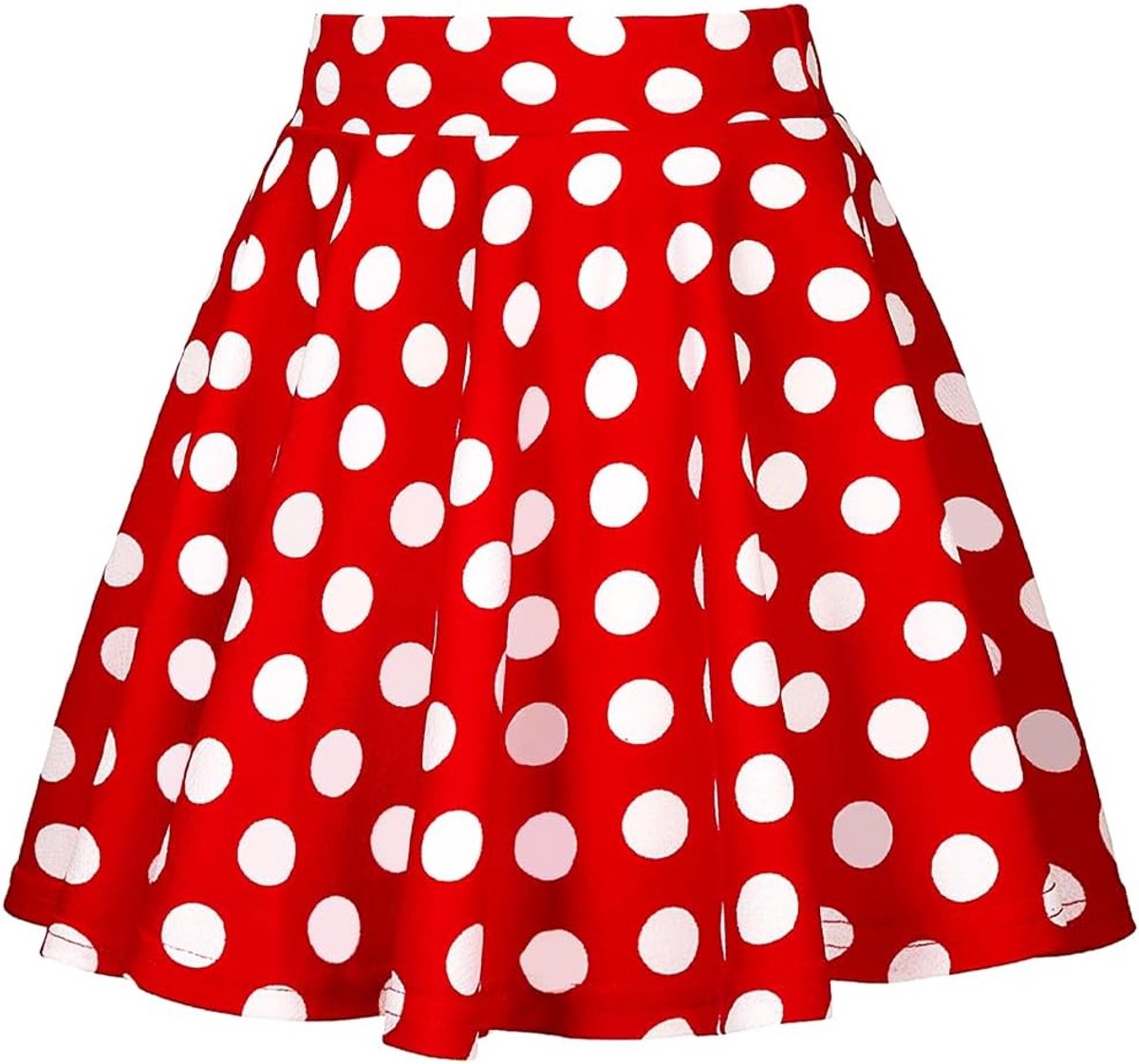 Vintage rok voor dames, jaren 50 A-lijn, plooirok, uitlopende rok, mini-skaterrok, polkadots, korte rok, swingrok, partyrok voor carnaval, Halloween, carnaval, party, C3