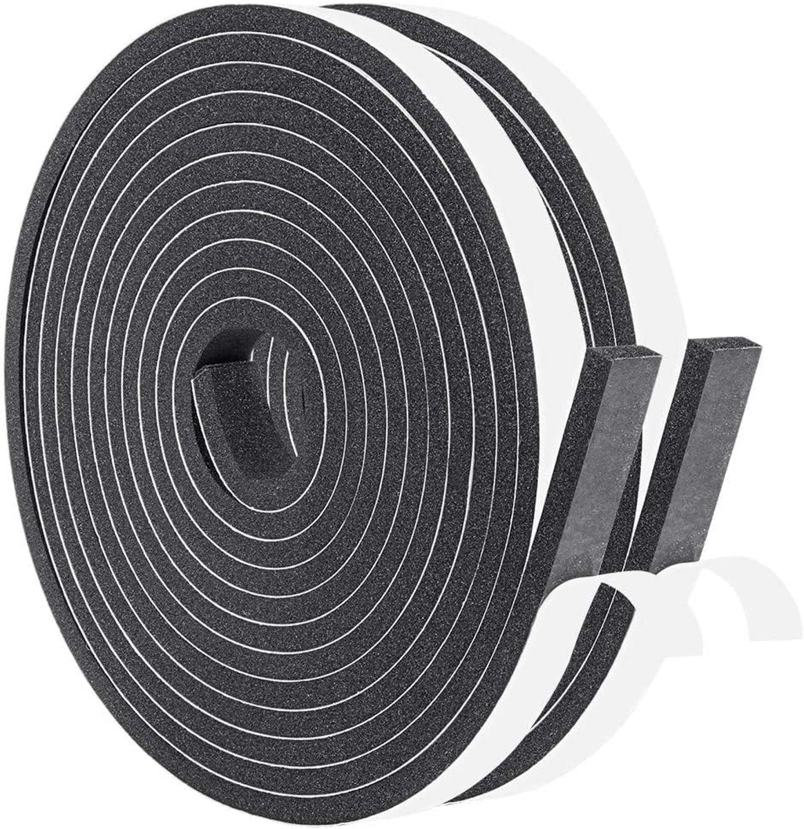 Schuimrubberen afdichtingstape 12 x 6 mm 2 rollen 8 m Zwart | Raamafdichting deurafdichting isolatie en geluiddemping Geschikt voor deuren ramen koelkasten vriezers airco en kasten