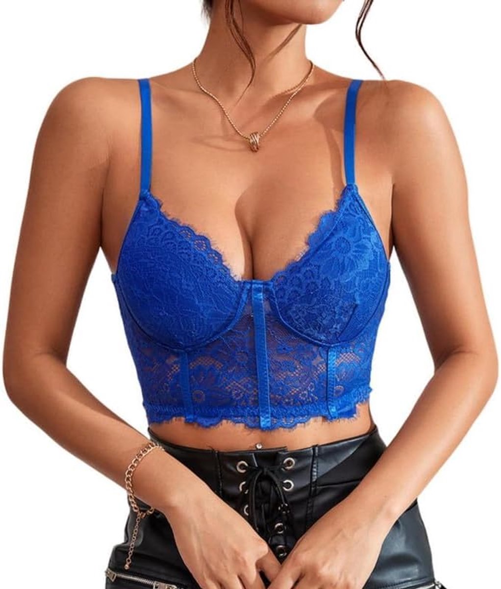 KANTEN TOPJE VOOR DAMES MET SPAGHETTIBANDJES EN V-HALS, DOORSCHIJNEND ZOMERTOPJE, SEXY BRALETTE ONDERTOPJE
