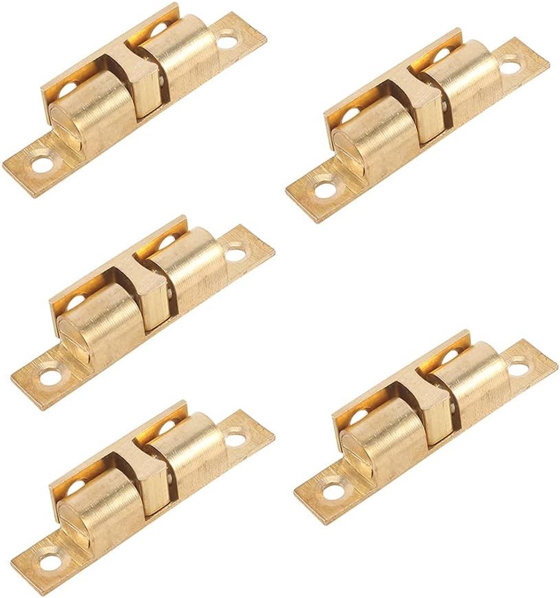 5 stks Ball Catch Massief Messing Verstelbare Dubbele Bal Tension Roller Catch Latch Hardware Montage voor Kast Kast Meubeldeur (70 MM)