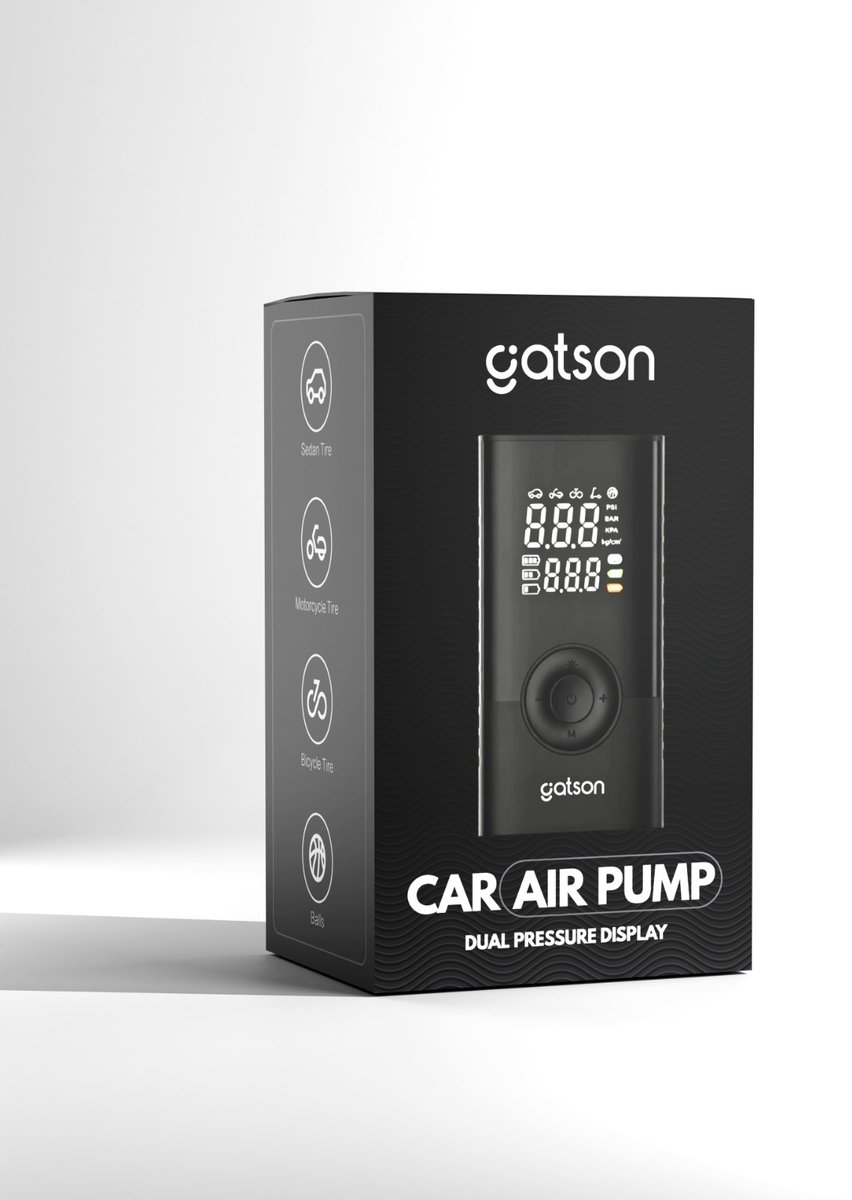 Gatson Elektrische Fietspomp - Luchtcompressor - Powerbank - Elektrische Bandenpomp - Bandenpomp Auto - Luchtpomp - Compressor