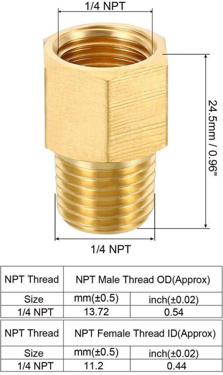 Messing Pijp Fitting Hex Reducer Adapter Set