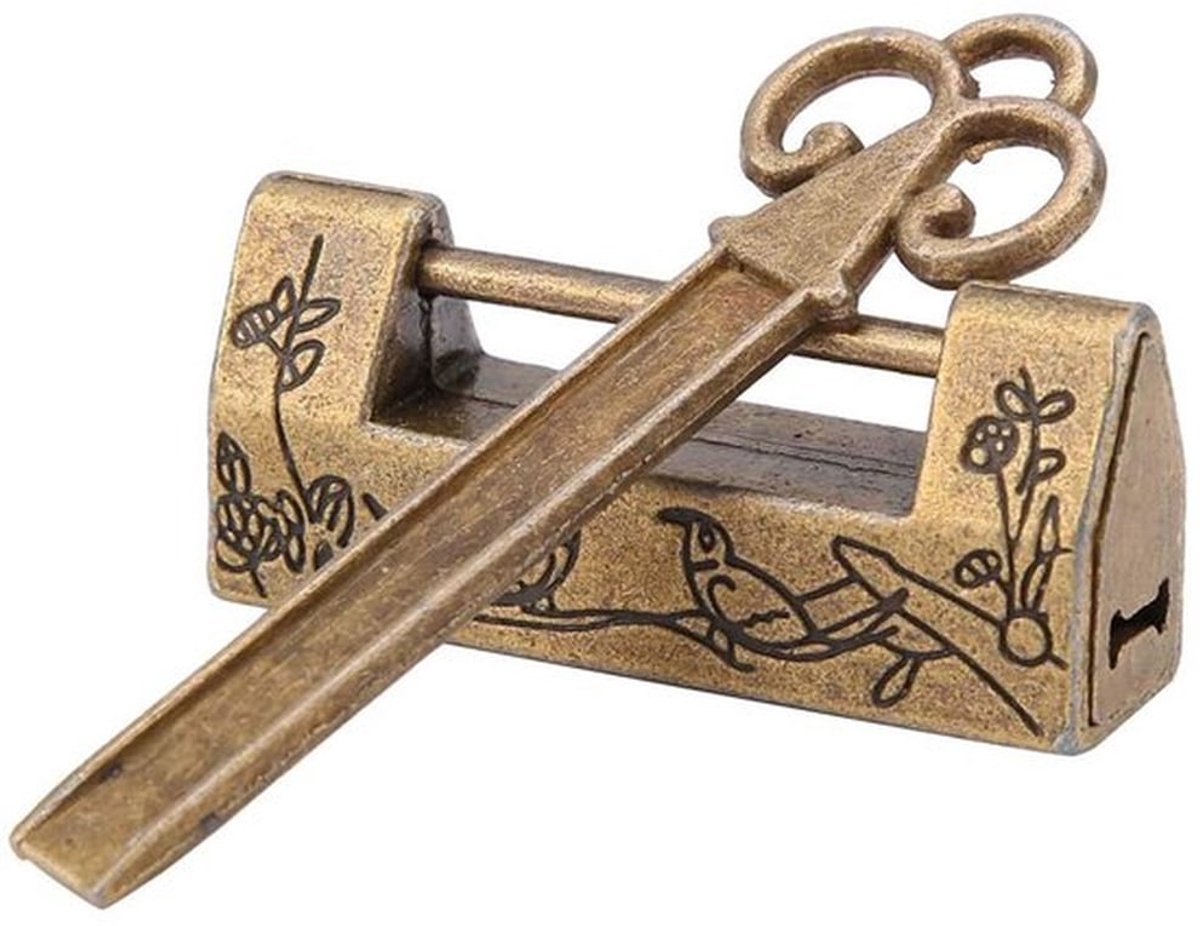 Hangslot Retro - Hangslot Cijferslot - Hangslot met Sleutel - Hangsloten - Hangslot Buiten - Antiek Ontwerp van Zinklegering - Padlock