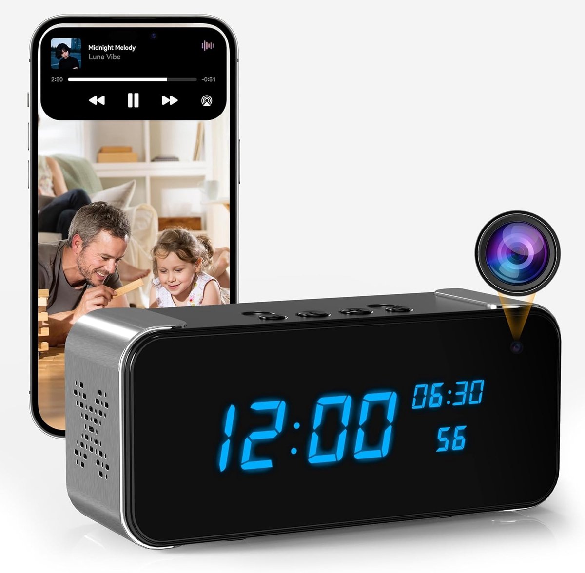 Verborgen Camera - Wit - 4K HD - Met Nachtzicht en Bewegingsdetectie - Voor Thuis en Kantoor