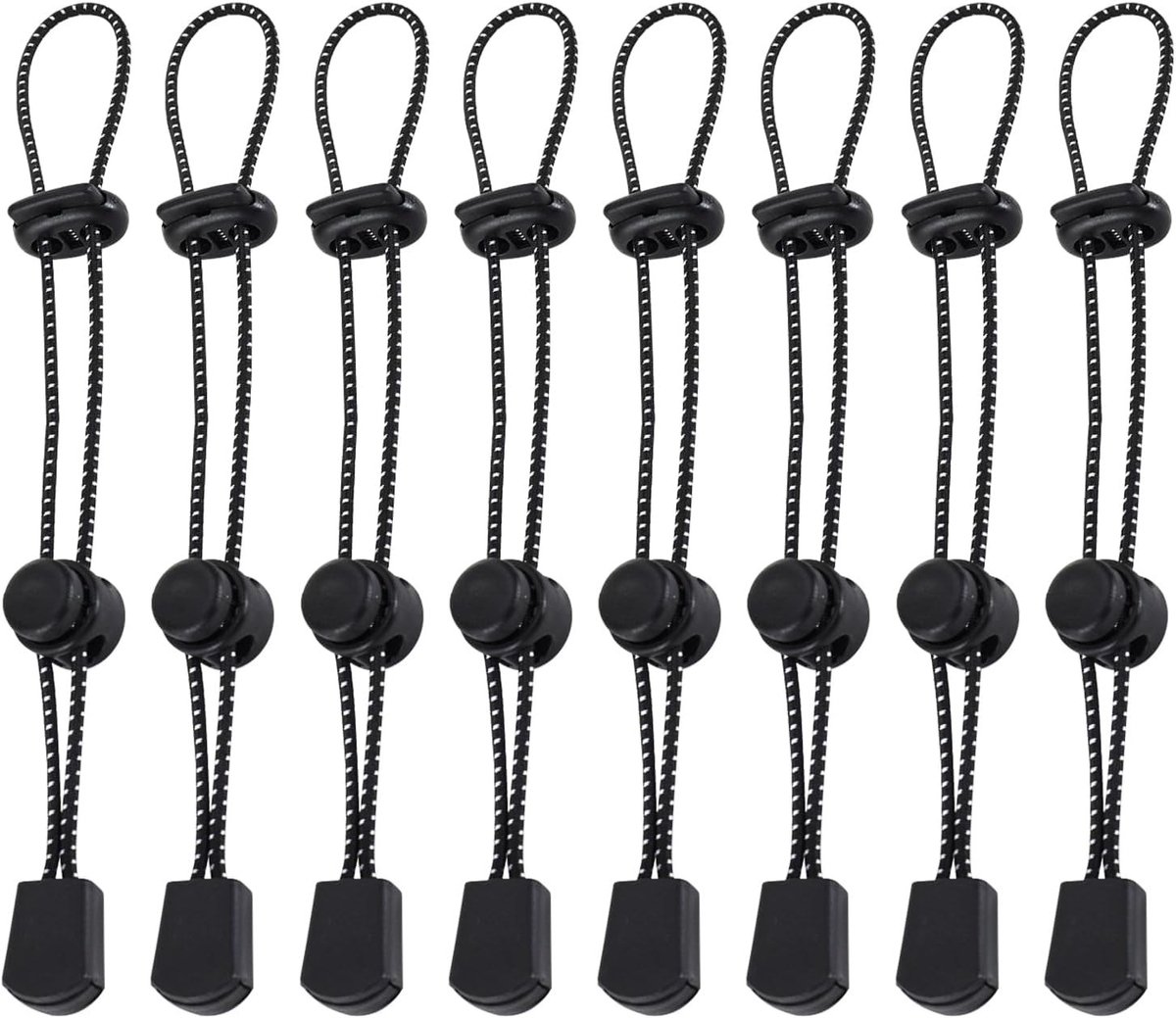 Bungee Koord met Bevestigingsgesp - Zwart - 20 cm - Elastisch Touw voor Rugzak - Voor Outdooractiviteiten