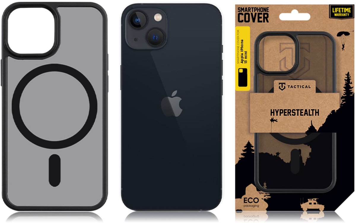 Tactical MagForce hoesje - Geschikt voor iPhone 13 Mini - Asphalt