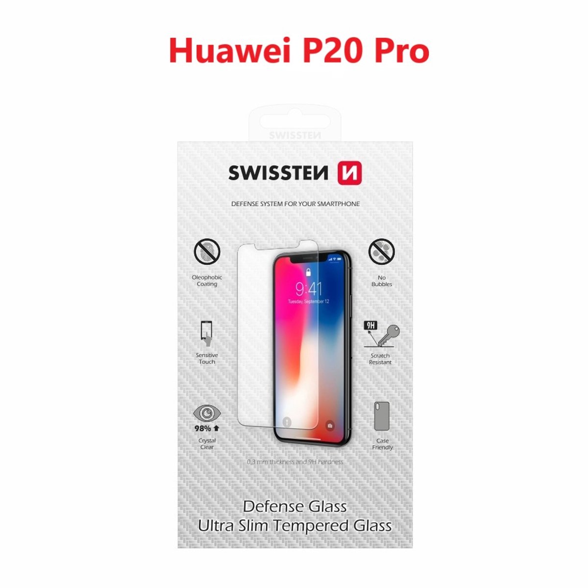 Swissten P20 Pro (clt-l29c) screenprotector - gehard glas