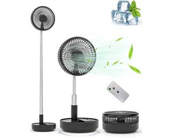 Statiefventilator - Zomerkoeling - Staande ventilator - Verkoeling woonkamer - Slaapkamer ventilator - Hittegolf oplossing - Verstelbare ventilator - Ventilator met afstandsbediening - Stille ventilator - Draaibare kop - Frisse lucht in huis - Zwart