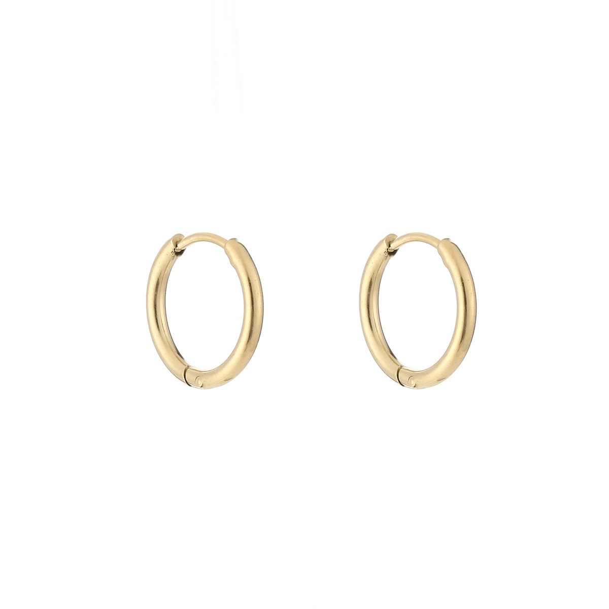 Classic Minimalist Huggie Hoops 10mm – Luxe Slanke Oorringen 1.6mm – RVS - Goud