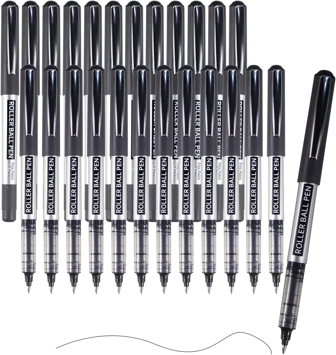 Rollerball pen set 25 stuks - 0.7mm fijne punt - vloeibare inkt - ideaal voor schrijven en journalen - SnelShoppen