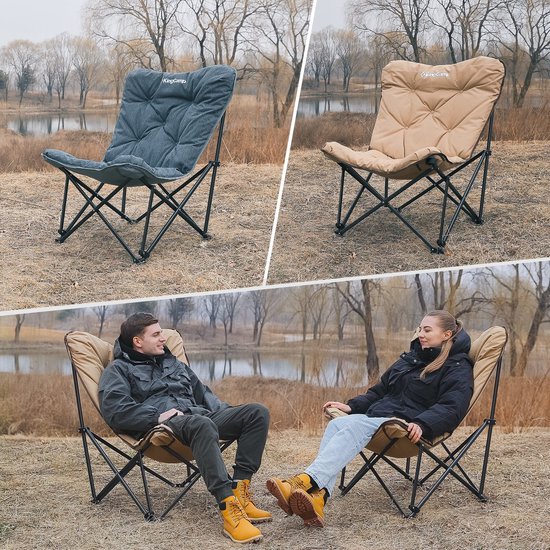 Campingstoel Lindon Relax vlinderstoel - Loungestoel van staal 136 kg — afbeelding 2