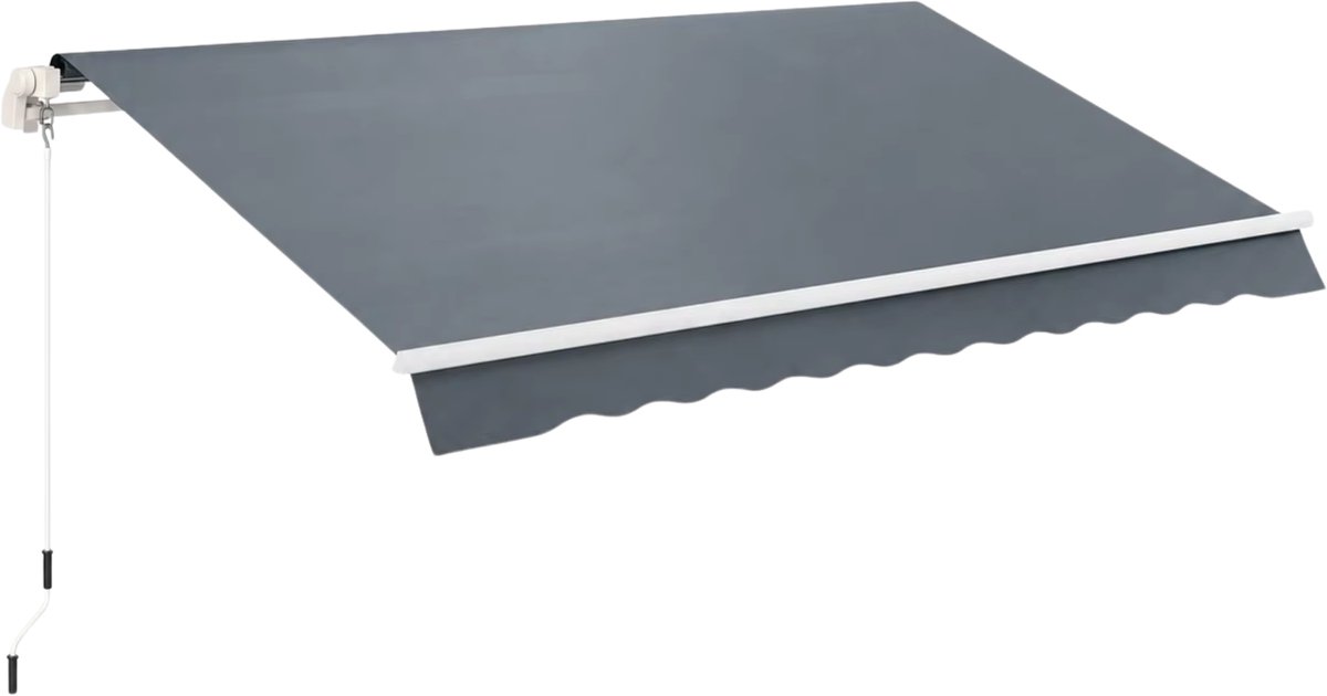 Luifeldoek Vervanging met Valance Grijs – Polyester met PA-coating - UV-bescherming UPF 50+, Waterafstotend & Weerbestendig
