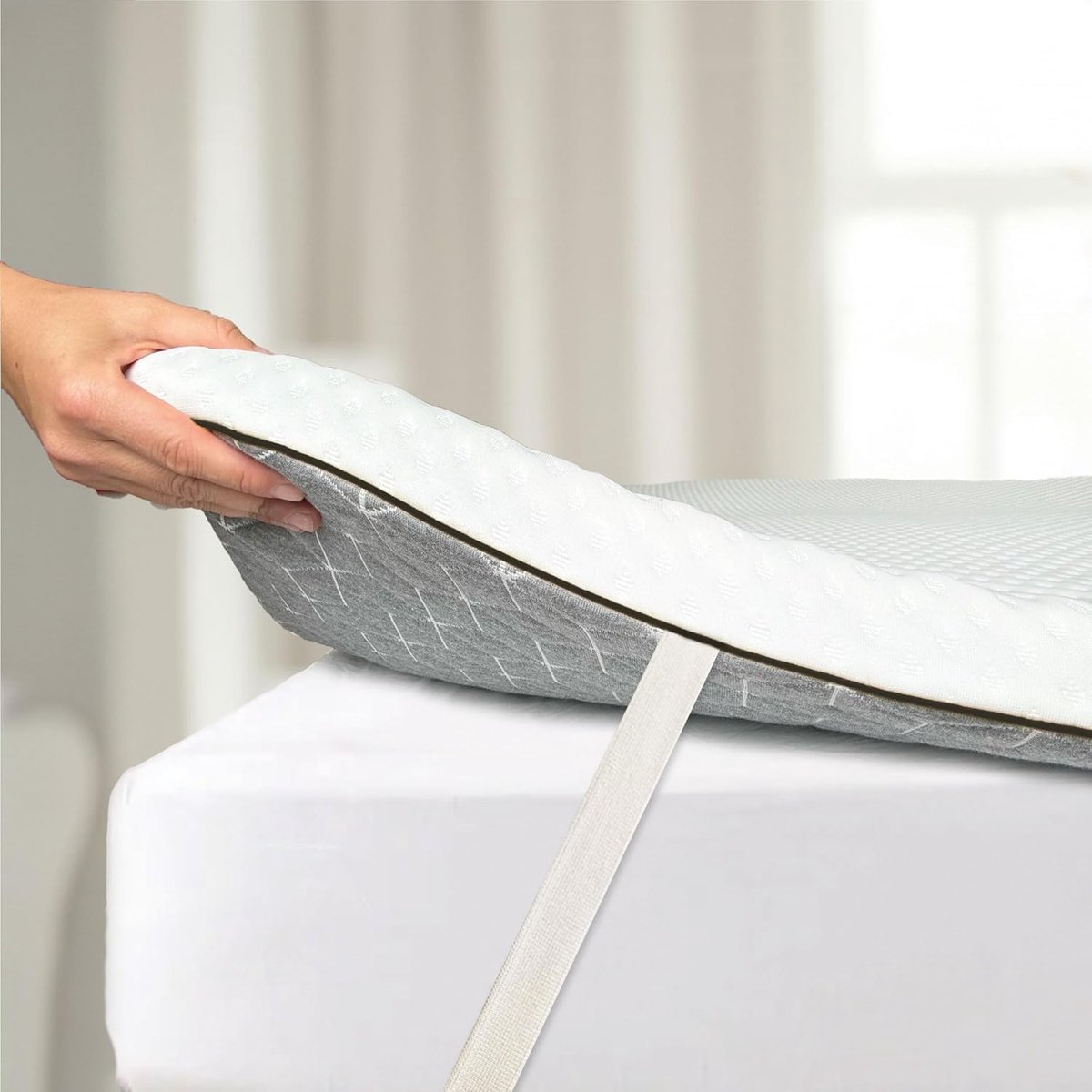 Matras topper 135x190cm - 5cm dik schuim - orthopedisch - vermindert rugpijn - SnelShoppen