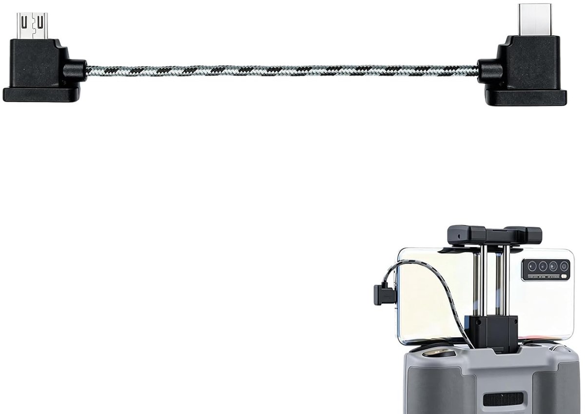 USB C naar micro USB afstandsbedieningskabel 30 cm - nylon - stabiele gegevensoverdracht - SnelShoppen
